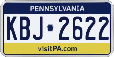 PA license plate KBJ2622