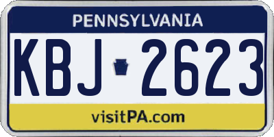 PA license plate KBJ2623