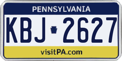 PA license plate KBJ2627