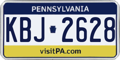 PA license plate KBJ2628