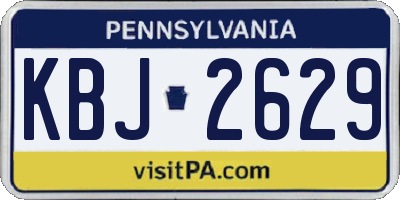 PA license plate KBJ2629