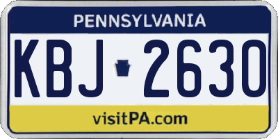 PA license plate KBJ2630
