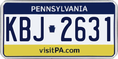 PA license plate KBJ2631