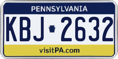 PA license plate KBJ2632
