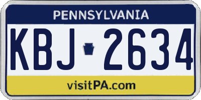 PA license plate KBJ2634