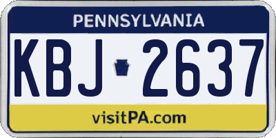 PA license plate KBJ2637