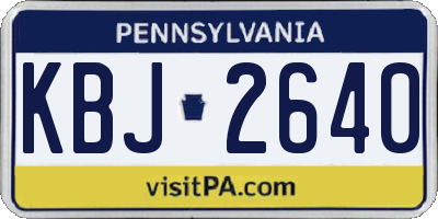 PA license plate KBJ2640