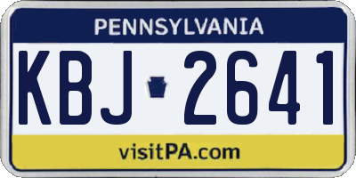 PA license plate KBJ2641