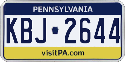 PA license plate KBJ2644