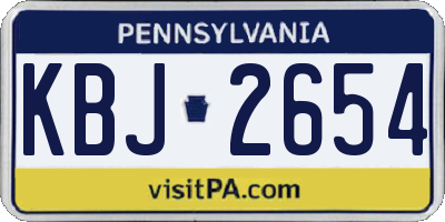 PA license plate KBJ2654