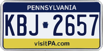 PA license plate KBJ2657