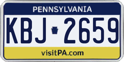 PA license plate KBJ2659