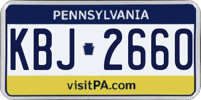 PA license plate KBJ2660
