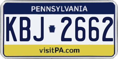 PA license plate KBJ2662