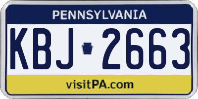 PA license plate KBJ2663