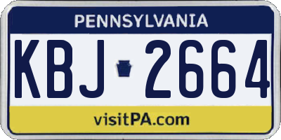 PA license plate KBJ2664