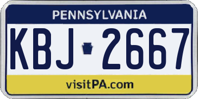 PA license plate KBJ2667