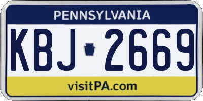 PA license plate KBJ2669