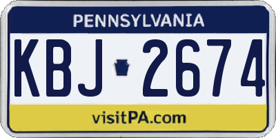 PA license plate KBJ2674