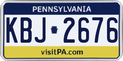 PA license plate KBJ2676