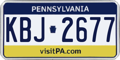 PA license plate KBJ2677