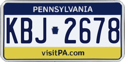PA license plate KBJ2678