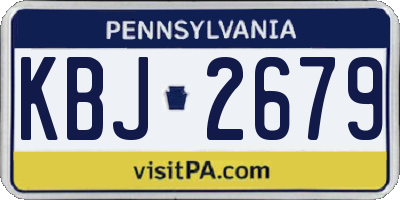 PA license plate KBJ2679