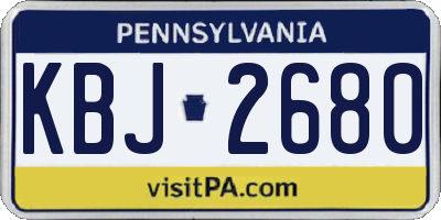 PA license plate KBJ2680
