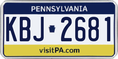 PA license plate KBJ2681