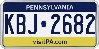 PA license plate KBJ2682