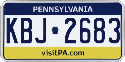 PA license plate KBJ2683
