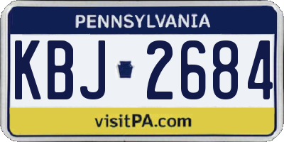 PA license plate KBJ2684