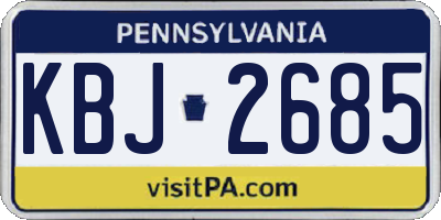 PA license plate KBJ2685