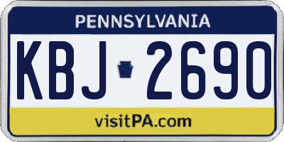 PA license plate KBJ2690