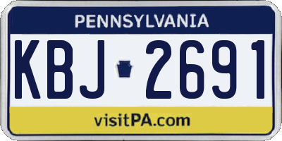 PA license plate KBJ2691