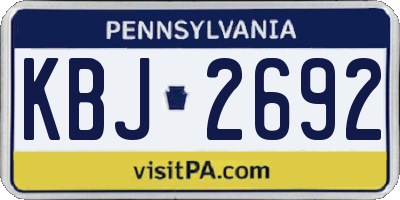 PA license plate KBJ2692
