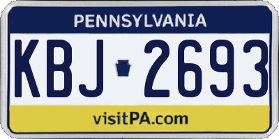 PA license plate KBJ2693