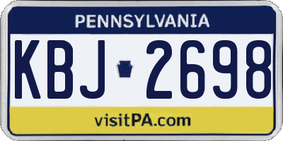 PA license plate KBJ2698