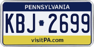 PA license plate KBJ2699