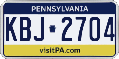 PA license plate KBJ2704