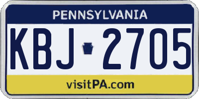 PA license plate KBJ2705