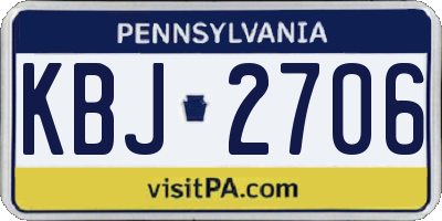 PA license plate KBJ2706
