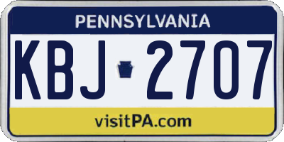 PA license plate KBJ2707