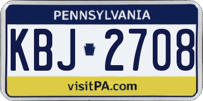 PA license plate KBJ2708