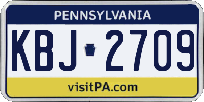 PA license plate KBJ2709