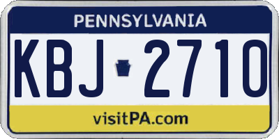 PA license plate KBJ2710