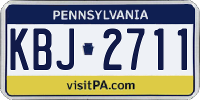 PA license plate KBJ2711