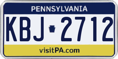 PA license plate KBJ2712