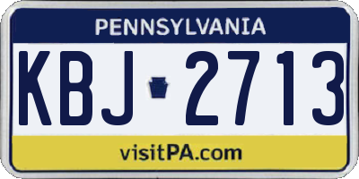 PA license plate KBJ2713