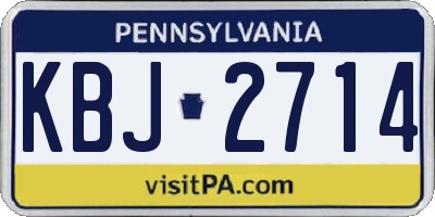 PA license plate KBJ2714